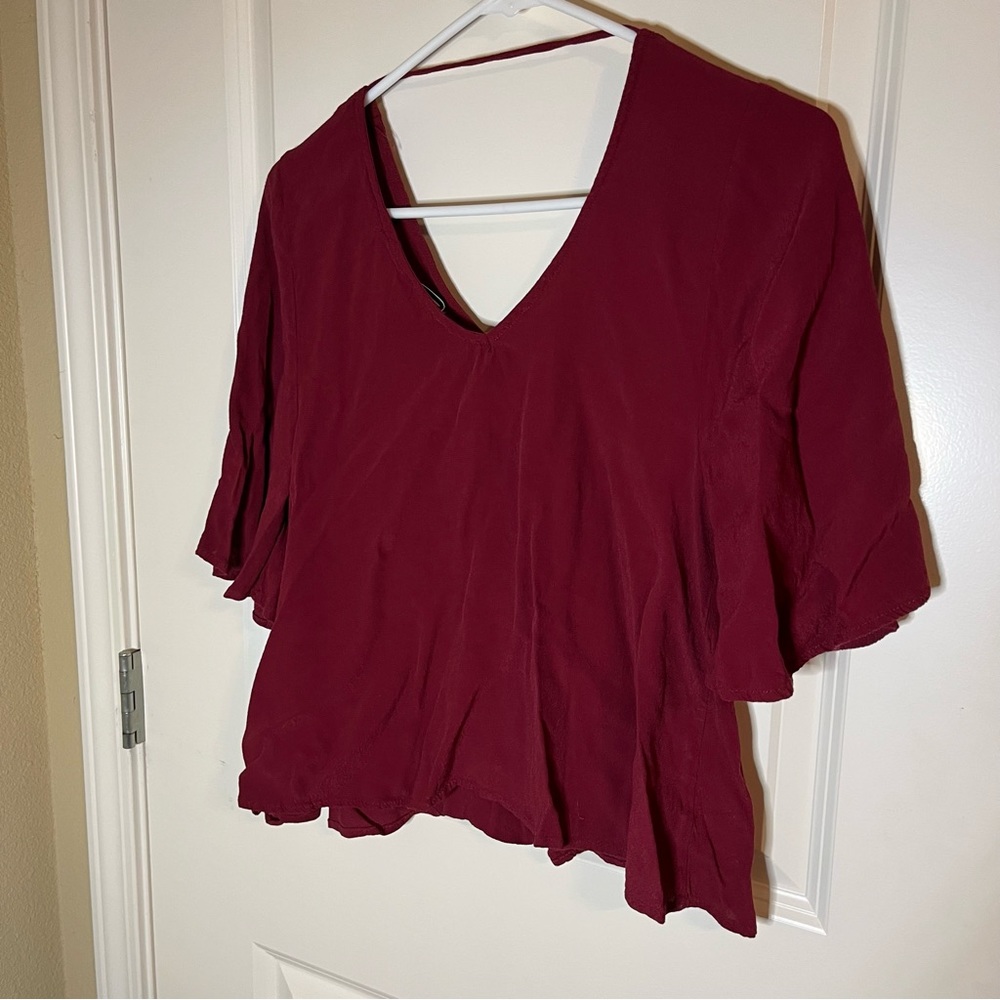 Lily Black Red V Neck Blouse